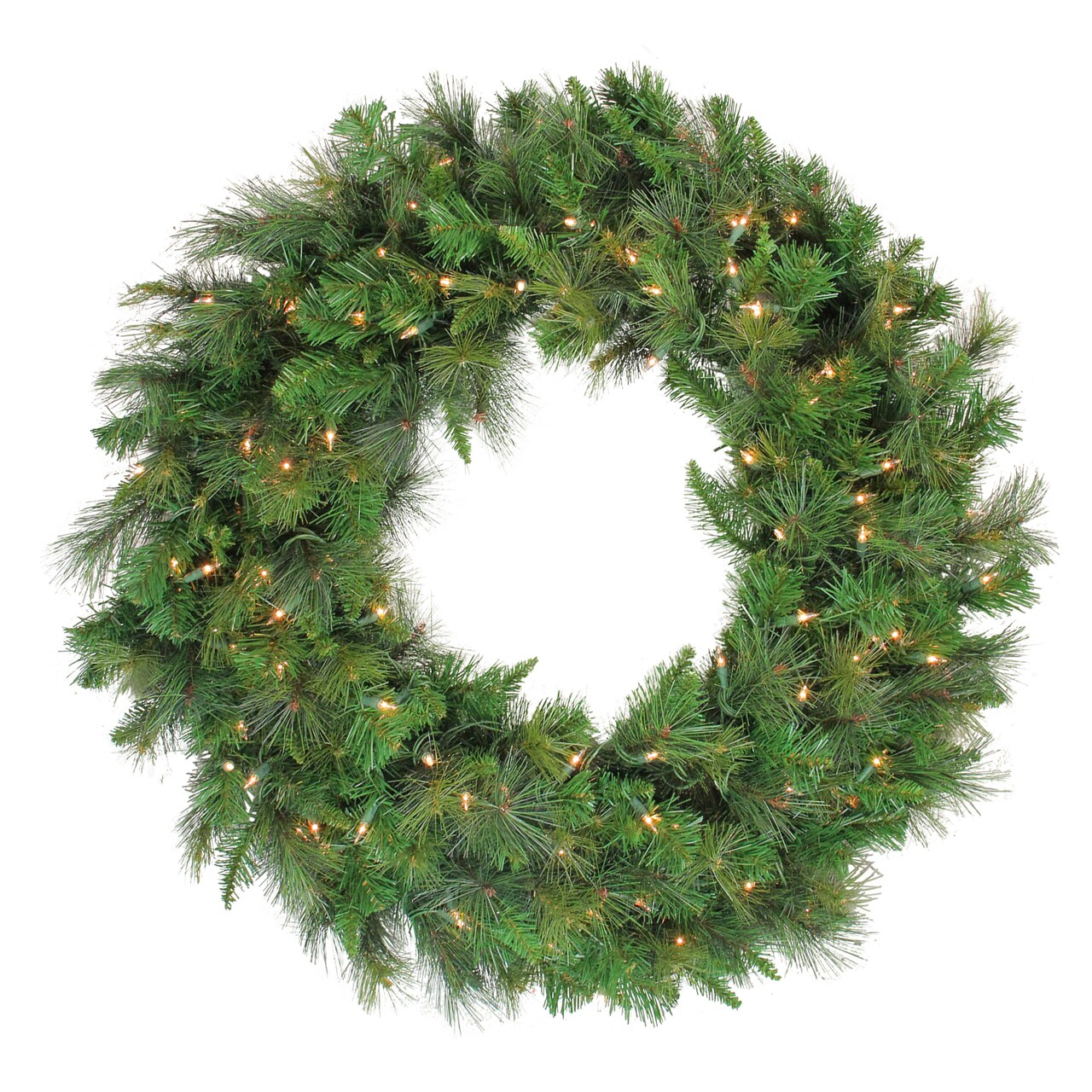 Northlight Real Touch™️Pre-Lit Canyon Mixed Pine Artificial Christmas Wreath - 24" - Clear Lights